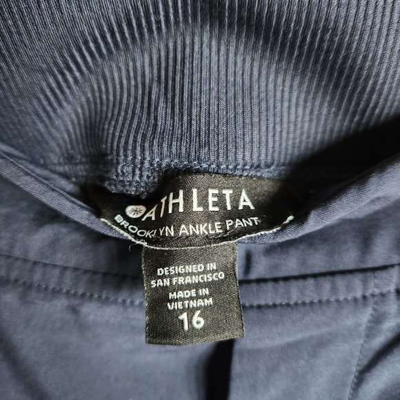 Athleta Pants Women's 16 Blue Brooklyn Ankle Pant Lightweight Pockets - Picture 5 of 10